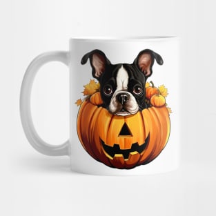 Boston Terrier Dog inside Pumpkin #1 Mug